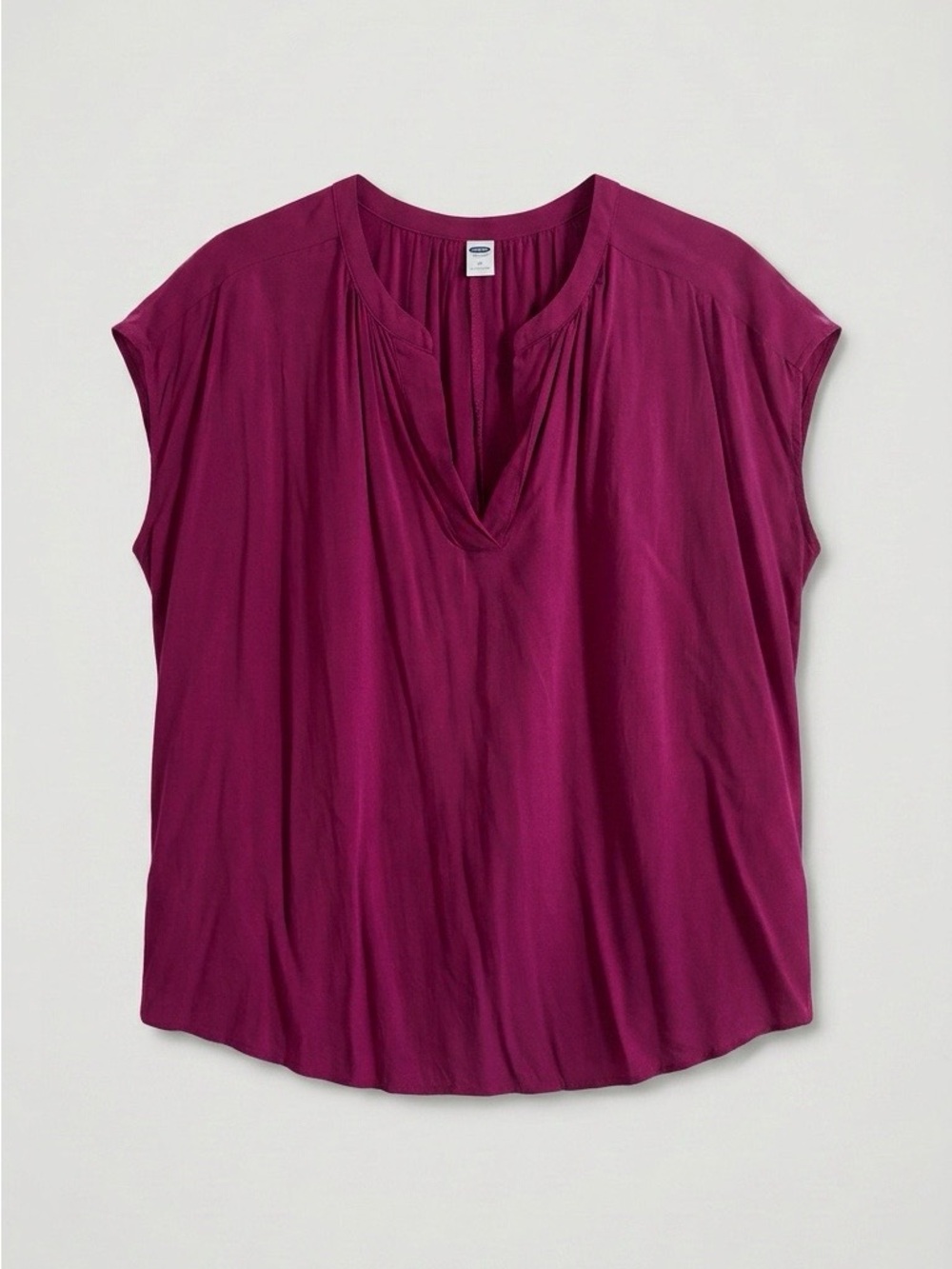 Old Navy Magenta V-Neck Cap Sleeve Blouse
